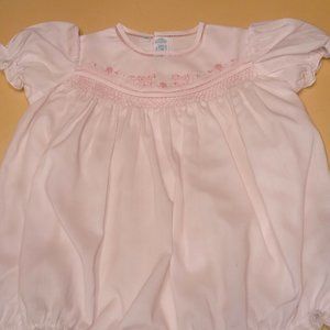 Feltman Brothers Pink Smocked Bubblesuit 9 months